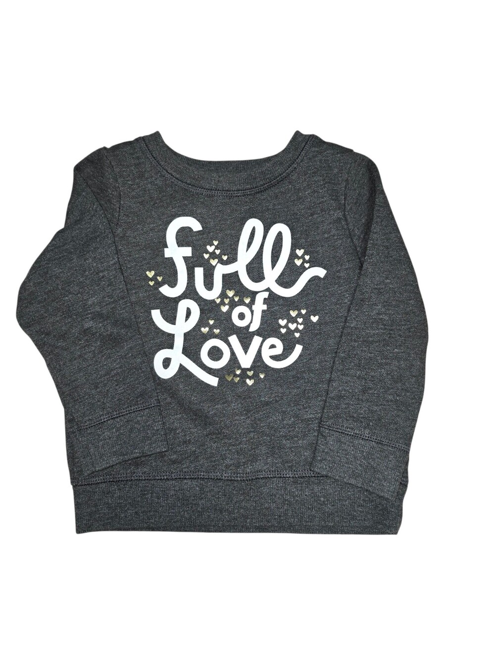 Cat & Jack Toddler 2T Gray Pullover Sweatshirt with Full of Love Print